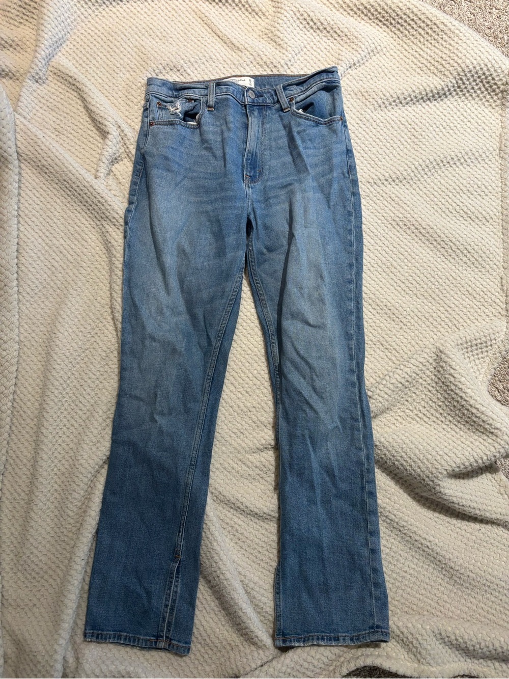 Abercrombie & Fitch High Rise Straight Leg Blue Jeans Size 6
